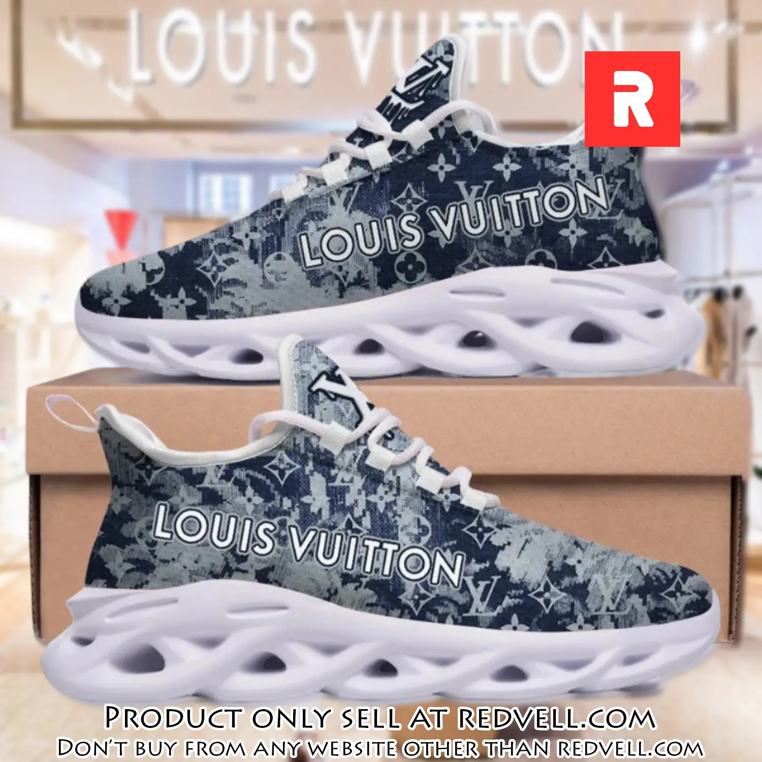 Louis vuitton blue pattern max soul shoes luxury brand gifts for men women rv4510256